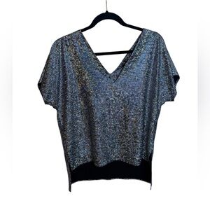 Caramela Holographic V-Neck Disco Top